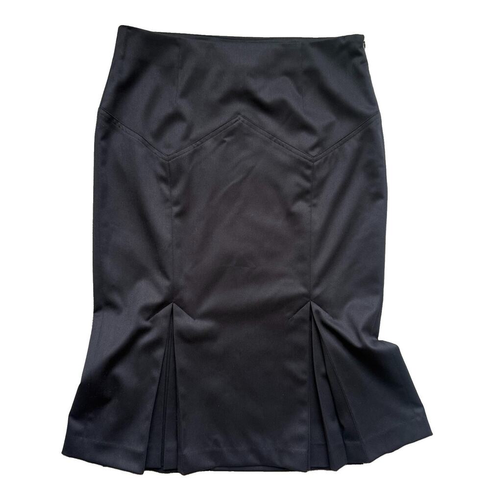 Body By Victoria Y2K Black Pleated Victorian Pencil Skirt Office Siren Size 4